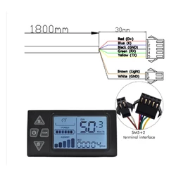 S861 Mannelijke LCD E-bike display met 6-pins vrouwelijke naar SM-stekker voor elektrische fiets BLDC-controller bedieningspaneel
