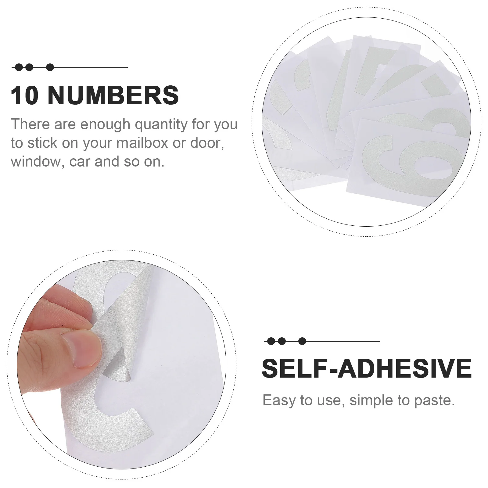 

5Sets Reflective Mailbox Numbers Decals Easy to Remove Stickers for Mailboxes Houses Night Reflection Durable Mailbox Numbers