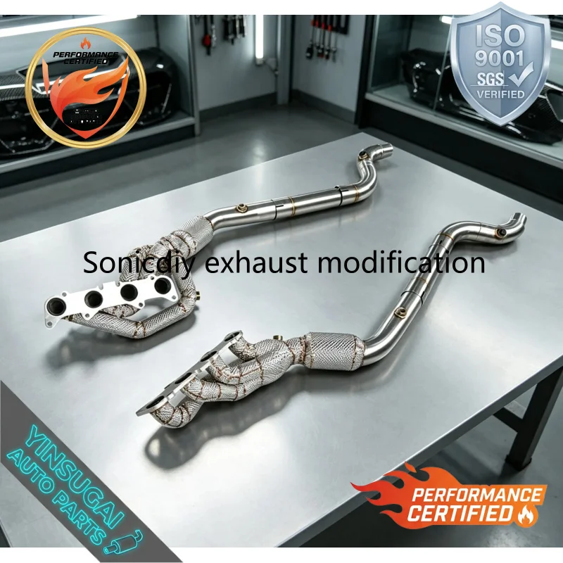 Cuski Racing 304 Stainless Steel Heat Shielded High Flow Exhaust Manifold Header for Ford Mustang 5.0L 2015-2024