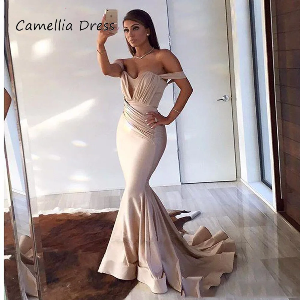 

Captivating A-line Evening Dresses Layered Floor-length Open Back Prom Dresses Strapless Off The Shoulder Mermaid Party Dresses