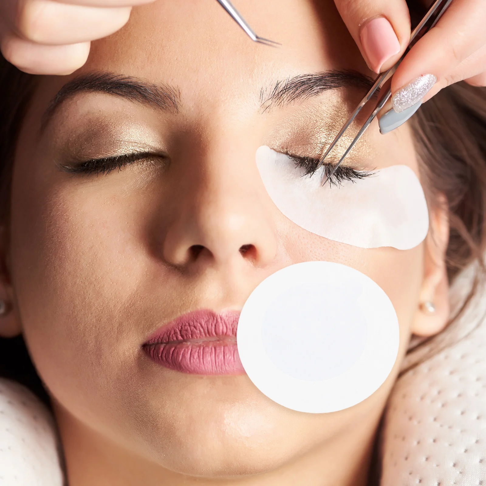 

100Pcs Single Use Eyelash Extension Glue Pads Lash Holder Adhesive Pallet Eyelash Storage Professional Tool Eye Lashes Organizer