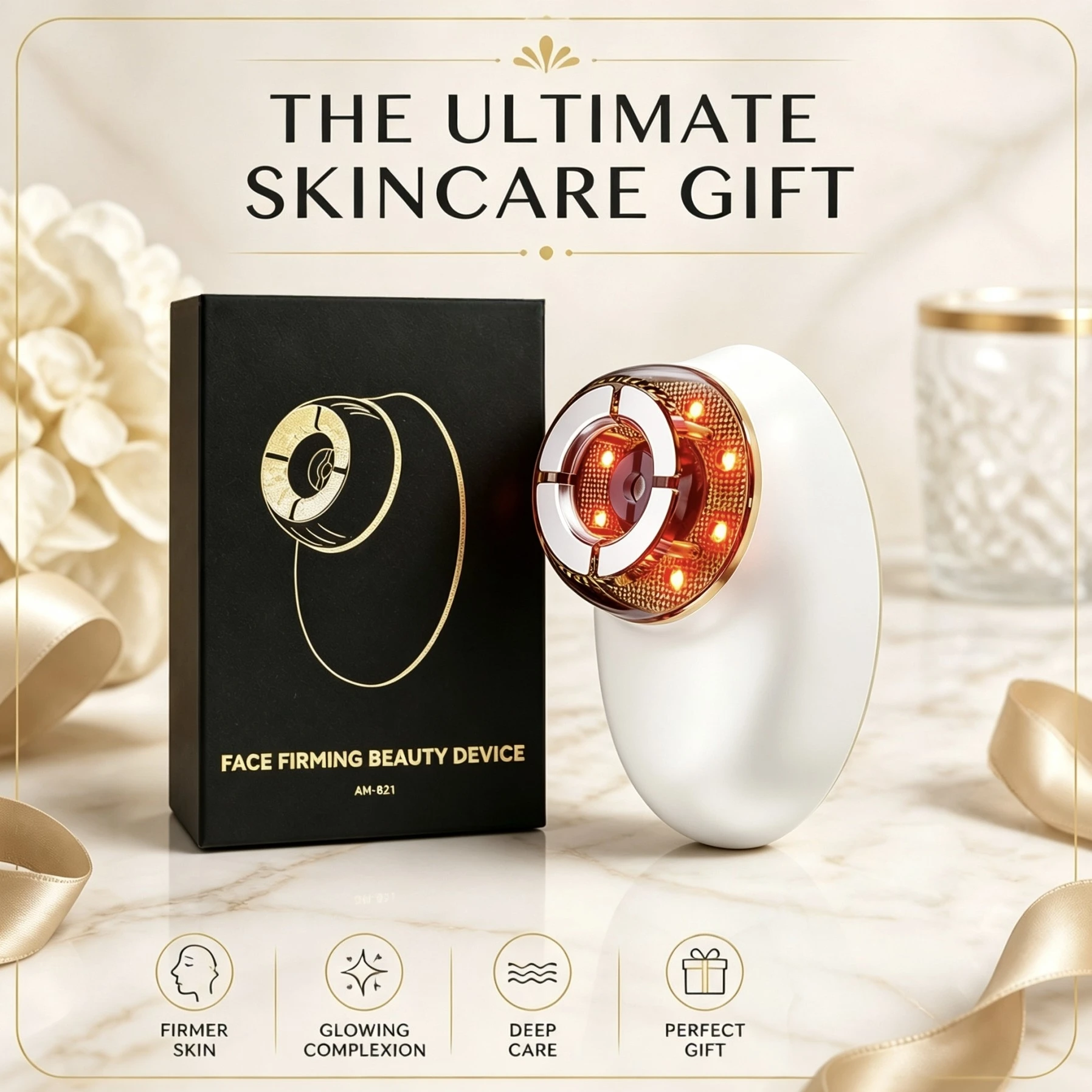 Multi-functional EMS Micro-current Facial Massager Red Light Negative Pressure Adsorption Skin soothing Care Beauty Lifting Tool