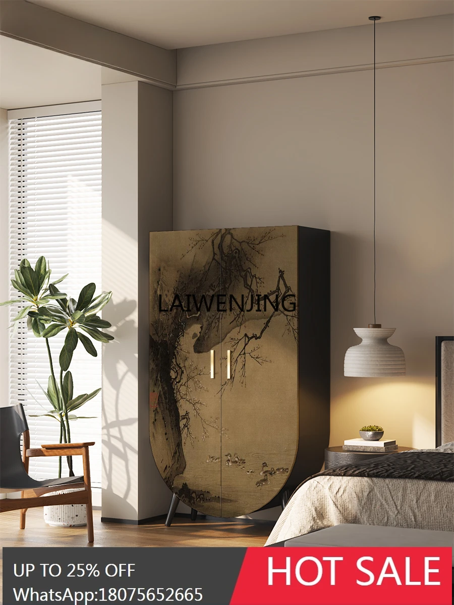 MJY classical pine bedroom living room decoration installation-free storage cloakroom decoration cabinet