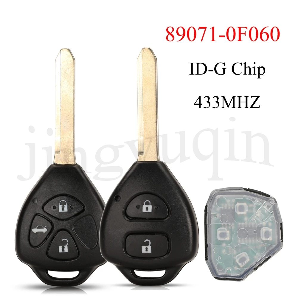 jingyuqin Smart Remote Car Key For Toyota Verso Annee Corolla 2015 2017 Yaris Verso Avensis Acima 89071-0F060 433MHZ ID-G Chip