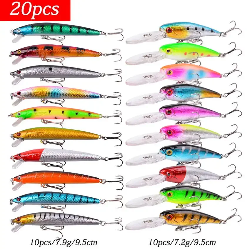 20Pcs Artificial Bait Fishing Lures Kit Set Topwater Japan Carp Fishing Bait Tackle Suit Pesca Hard Bait Minnow Fish Lure Set