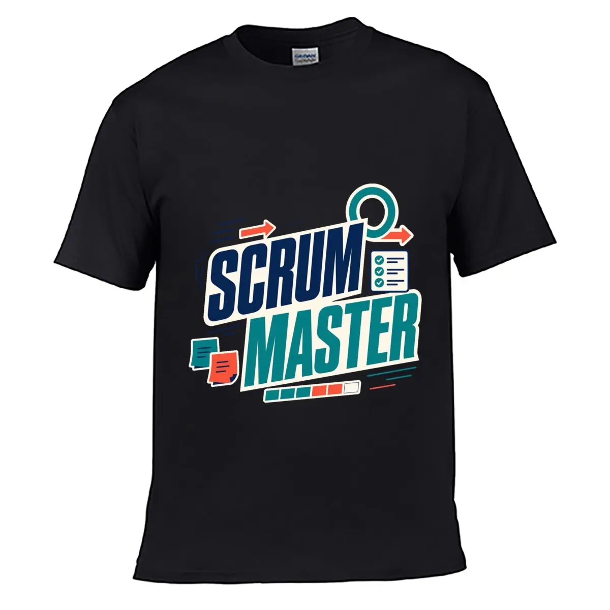 T-shirt vintage délavé et vieilli à coupe ample avec typographie audacieuse Scrum Master Stateme