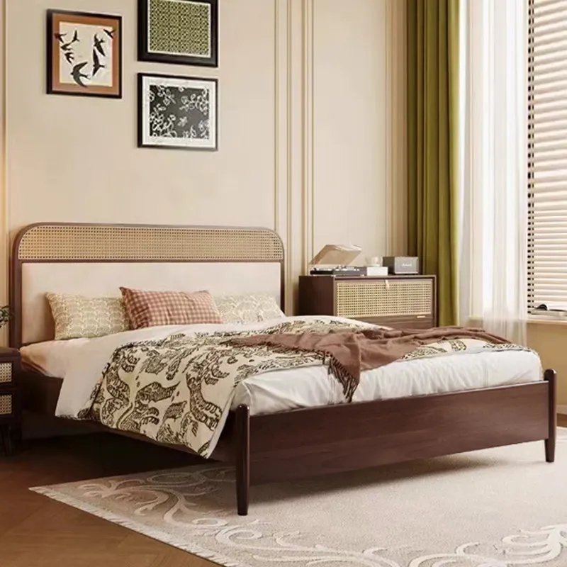 European Luxury Bed Bedroom Frame Double Multifunctional Wooden Design Massage Bed Sleeping Simple Muebles Trendy Furniture