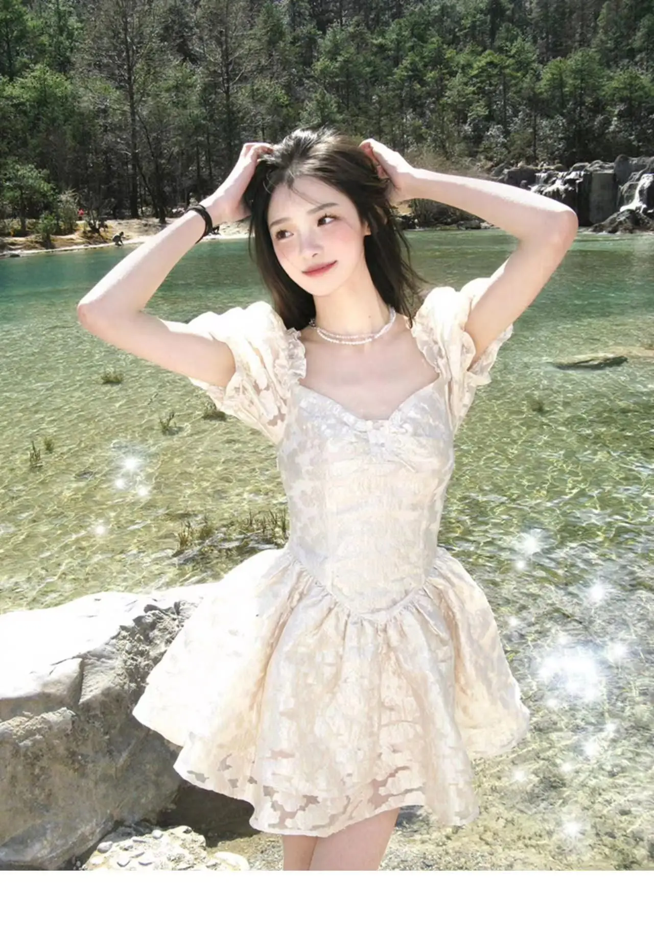 Robes à manches courtes femmes or été Boho imprimé Animal coulant taille haute taille vêtements de plage robes d'été station de vacances