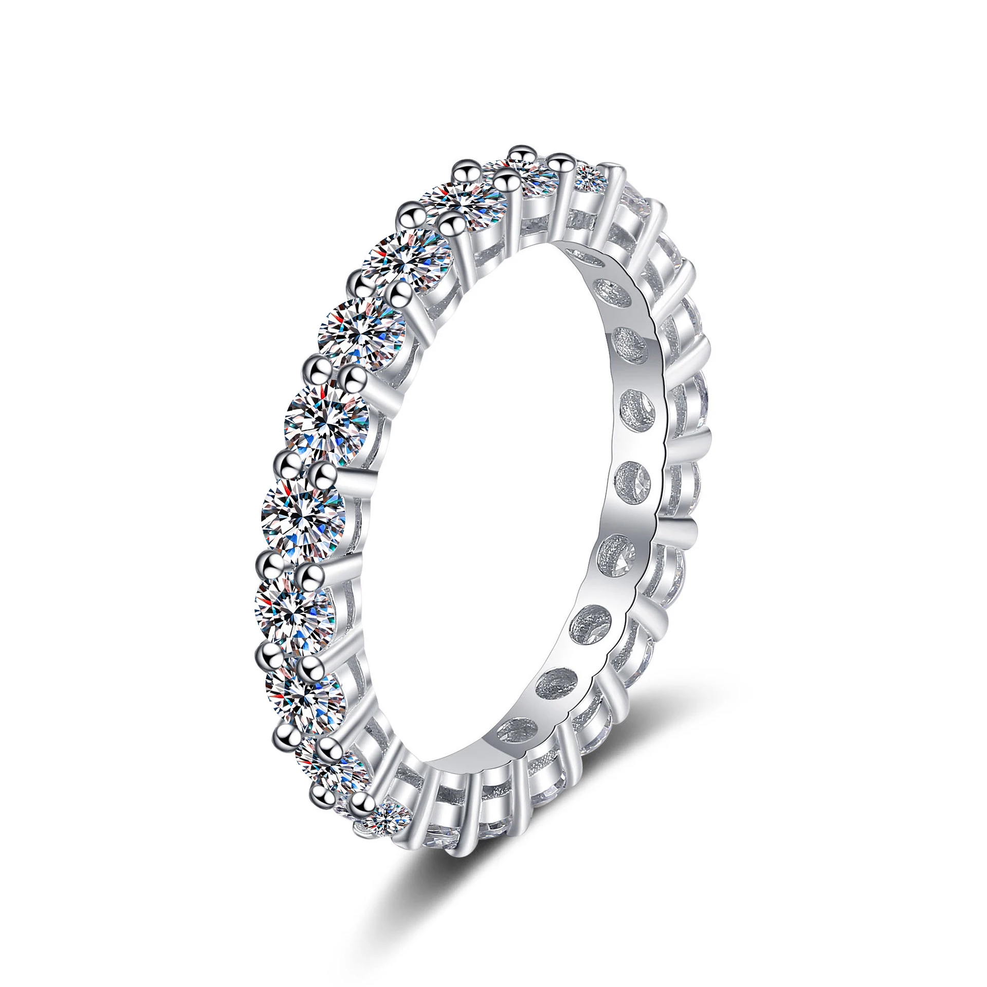 

VENTFILLE S925 Sterling Silver 0.1CT*20 D Color Gold Plated Moissanite Ring Lab Diamond For Women Girls Simple Jewelry Wholesale