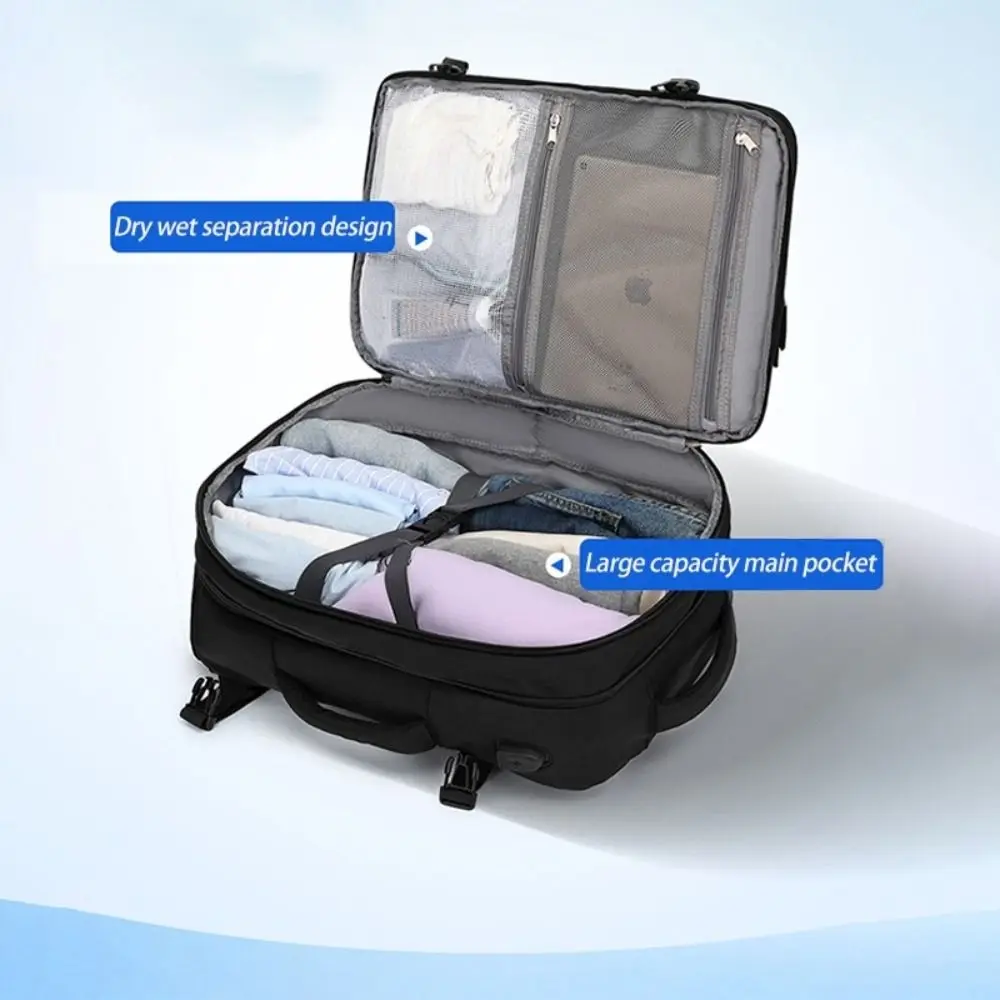 New Polyester Fiber Expandable Travel Backpack Large Capacity Waterproof Business Backpack Multi-purpose Traveling Bag Men