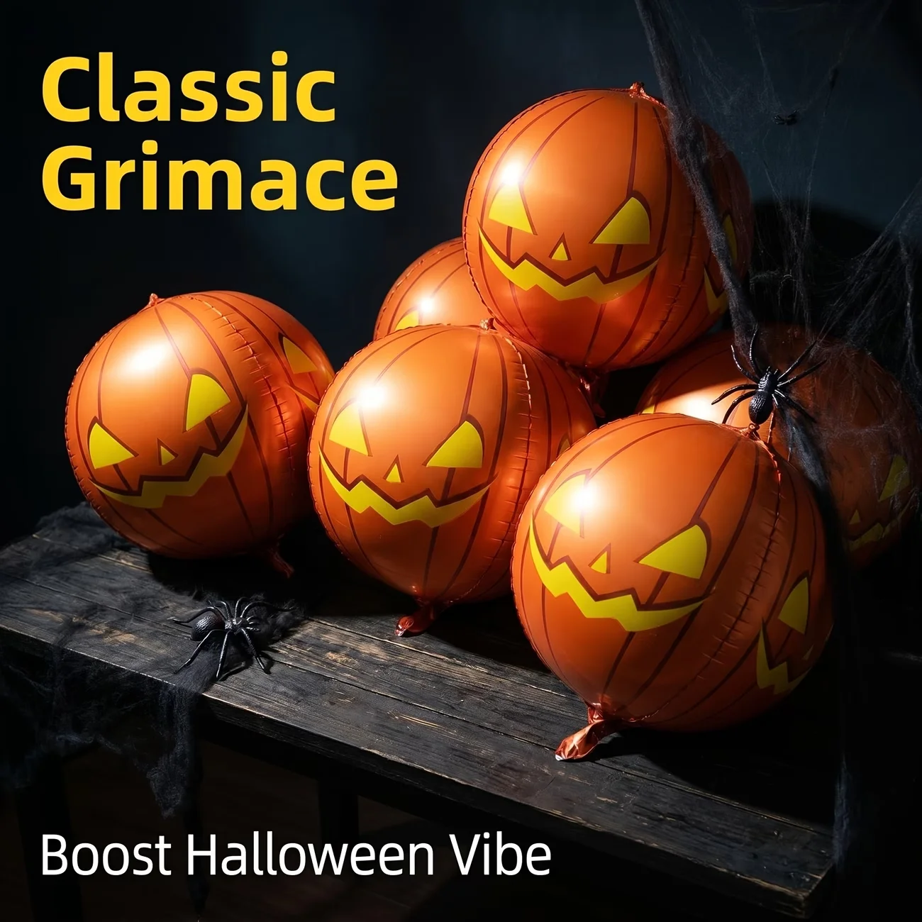 5 Halloween 4D Kürbisballons, Horror-Dekorationen 'The Nightmare Before Christmas', Halloween-Partyballons – Detail 4
