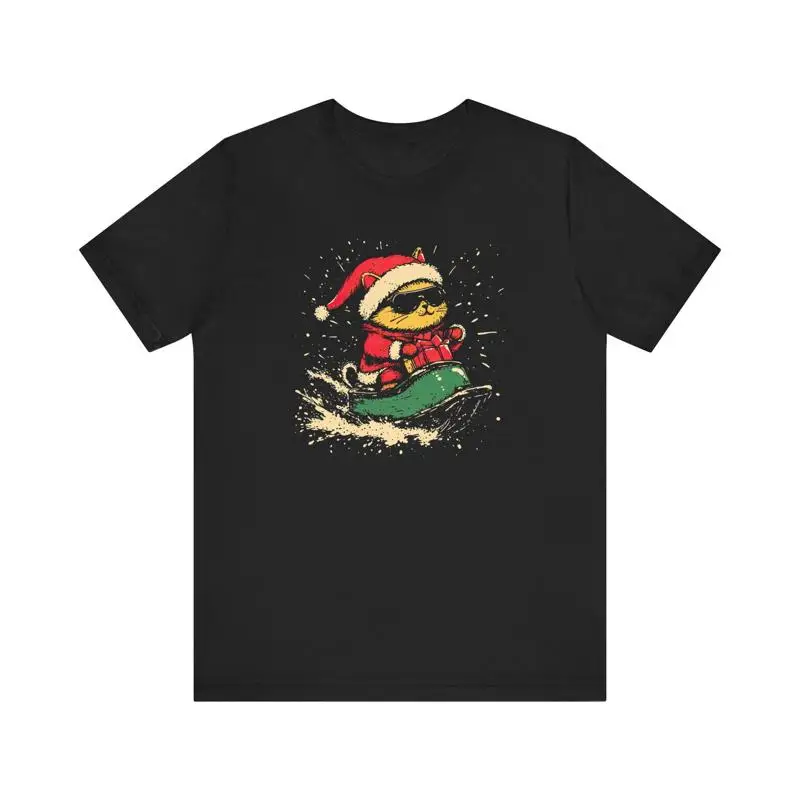

Festive Cat Snowmobile T Shirt