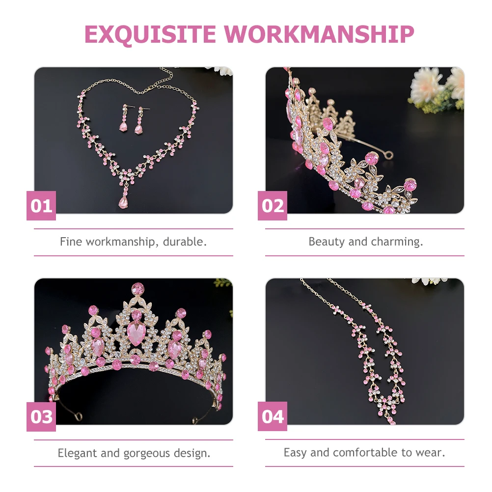

Bride Necklace Earring Set Necklaces Princess for Girls European and American