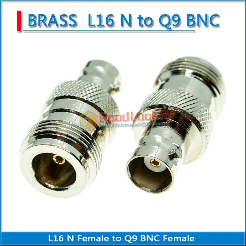 

Q9 BNC Female to L16 N Female Plug Nickel Plated Brass Straight Coaxial RF Adapters Connector Socket Brooches