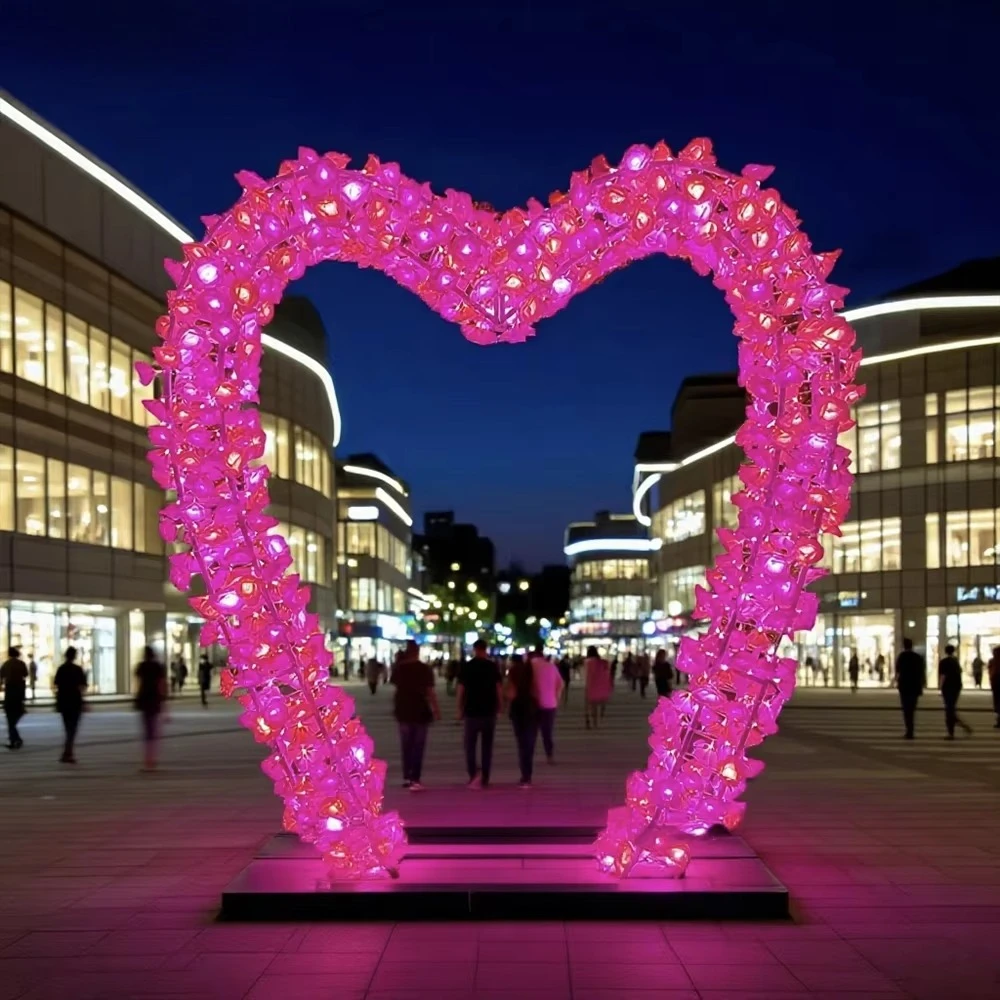 

Romantic 3D Light Emitting Diode Heart Arched Waterproof Indoor Garden View