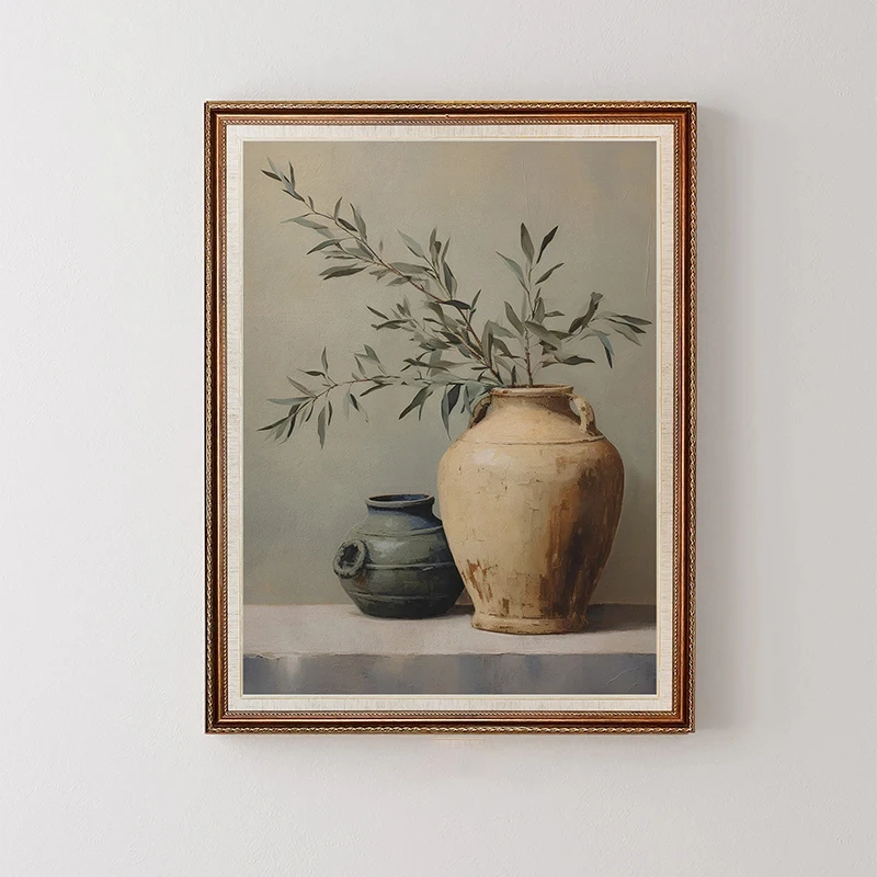 Jarrones de plantas y flores antiguas Retro, carteles Vintage, impresión en lienzo, imagen artística de pared para sala de estar, regalos de decoración del hogar