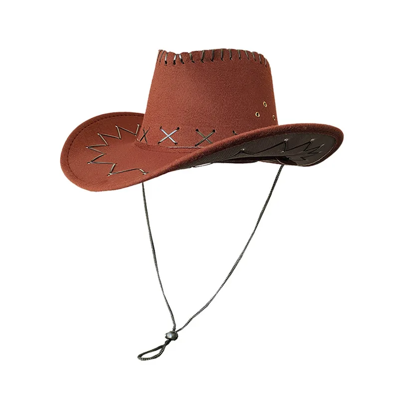 Chapeau de cowboy occidental vintage pour hommes et femmes, casquettes de cow-girl à large bord, Everche Church Sombrero Zones bre, vacances pour enfants, gentleman Lady Jazz, nouveau