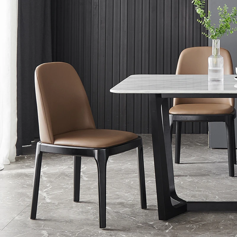 

Nordic Solid Wood Leather Dining Home Use, With Backrest, Suitable For Hotel Meetings, Popular Online, Single Chair Mo