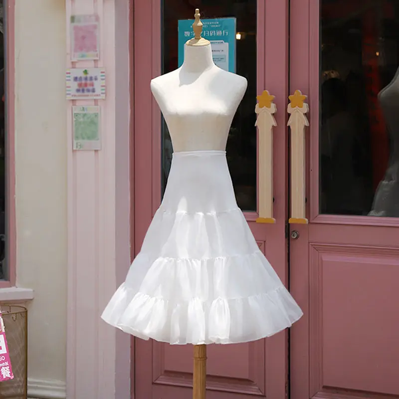 Best Selling Short Organza Petticoat Crinoline Vintage Wedding Bridal Petticoats For Women Dresses Yellow Underskirt Rockabilly image 4
