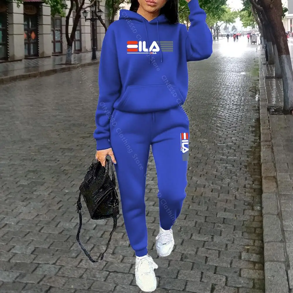 Womens Clothing Autumn Winter Hoodies Pants Fashion High Quality Aesthetic Luxury Brand Designer Streetwear Pants Sets for Women - Image 2