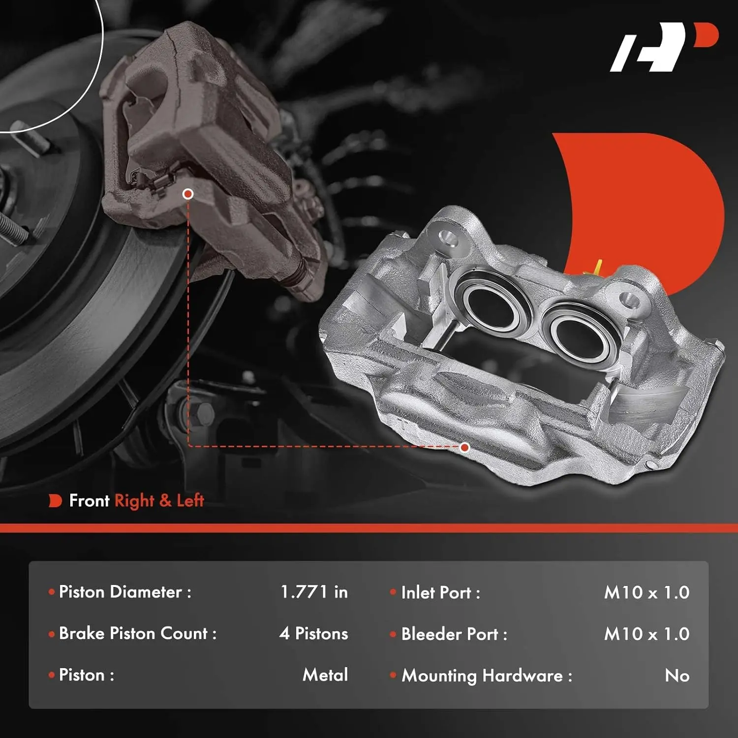 Disc Brake Caliper Assembly Compatible with Select Select Toyota Models - Sequoia 2001-2007, Tundra 2000-2006, 4Runner 2003-2005