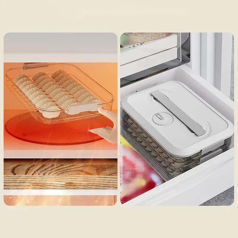 Dumpling Box Refrigerator Dumplings Storage Box Household Dumpling Quick Freezing Fresh Keeping Boxes Kitchen Accessories