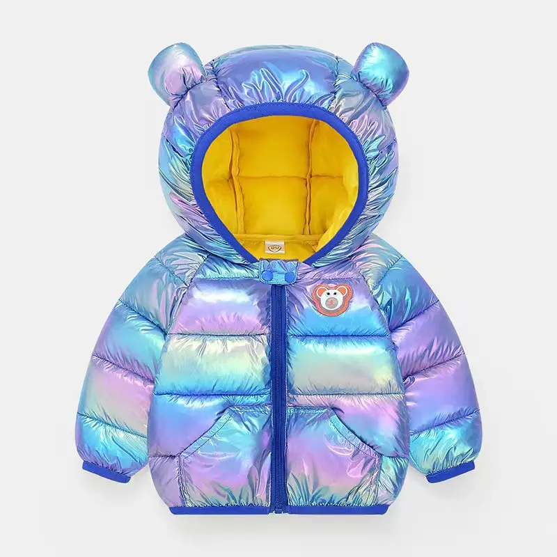 Children's wear children of new fund of 2023 autumn winters antifouling down cotton-padded jacket flash baby winter jacket coat