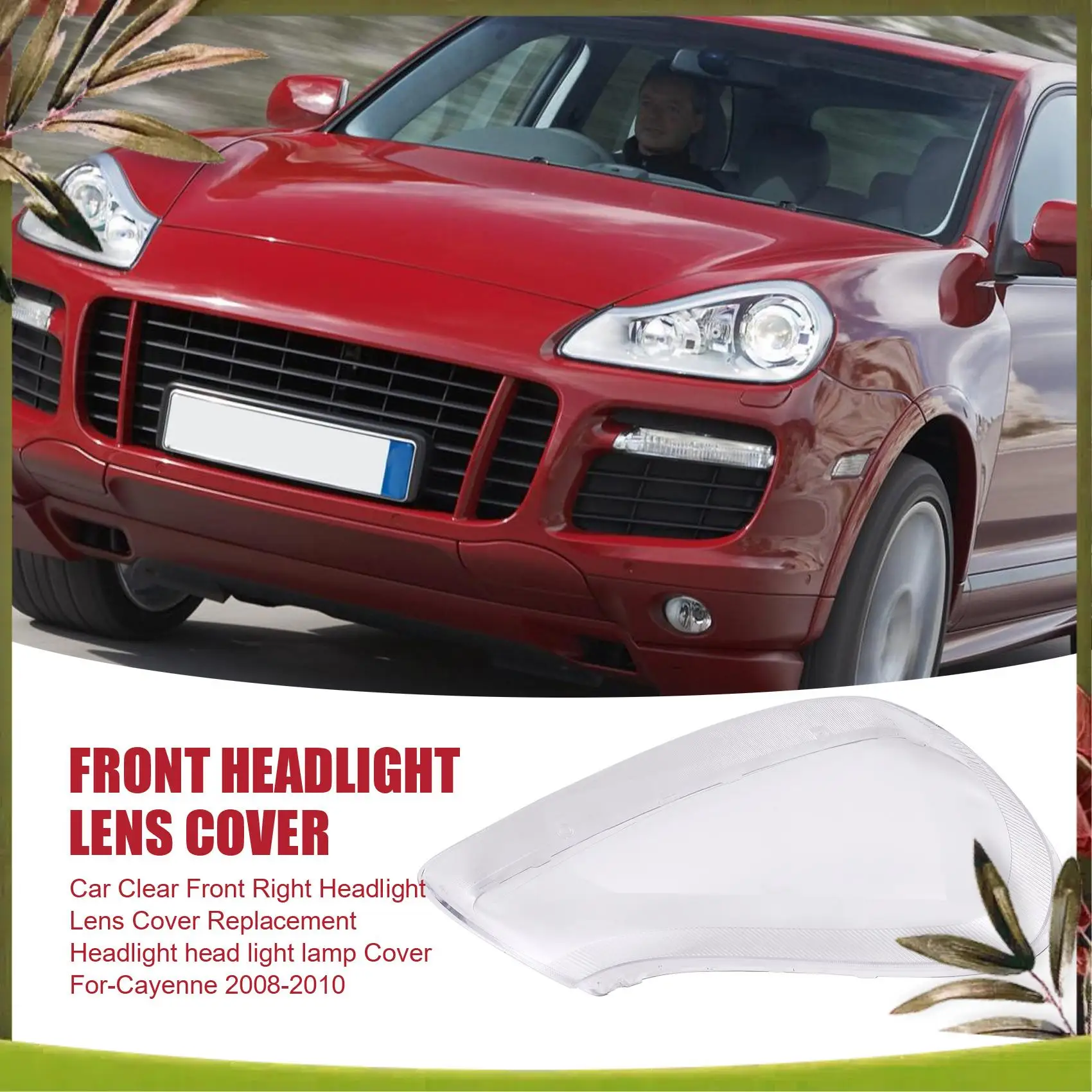 

Portable Car Clear Headlight Lens Cover Replacement Headlight Head Light Lamp Cover For-Porsche Cayenne 2008-2010