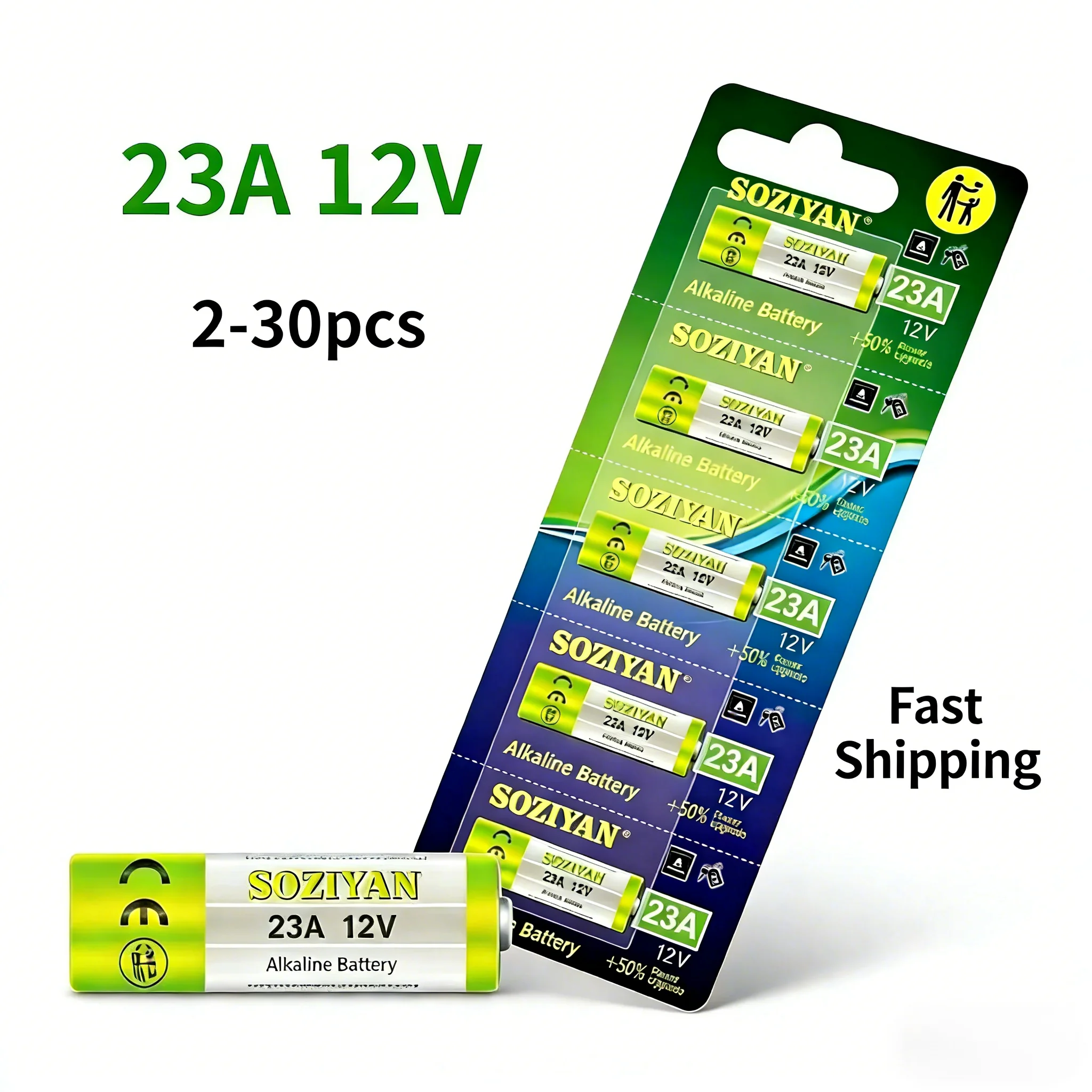 

12V 23A A23 Alkaline Battery, Long-Lasting for Doorbell, Remote Control, Toys, Universal Compatible with MN21, E23A, A23S, V23GA