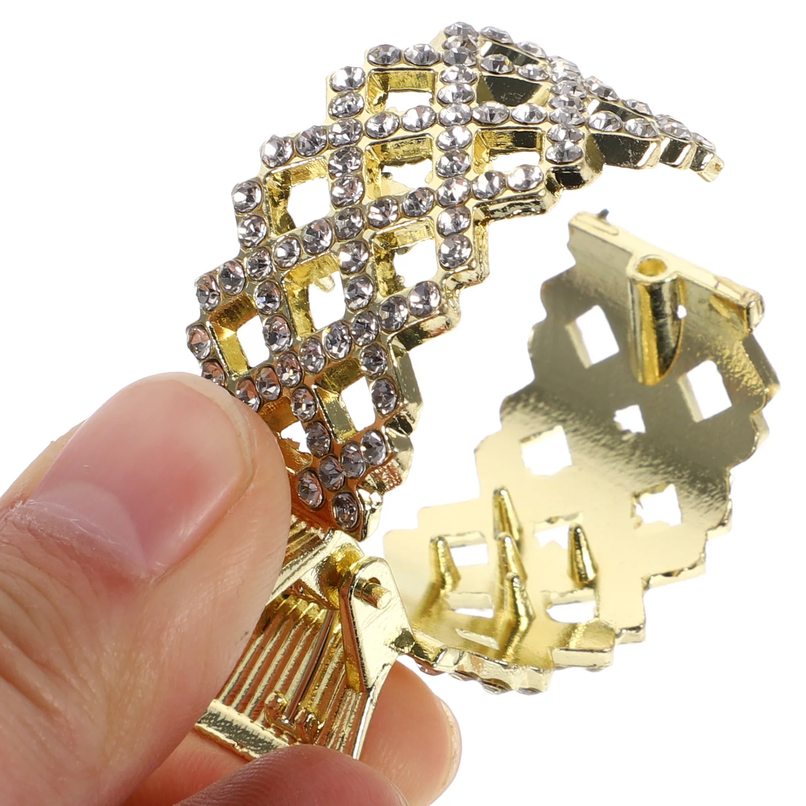 

2Pcs Rhinestone Hair Claw Clips Small Metal Clips for Women Hair Accessories Easy Use Ponytail Clip for Birthday Party Banquet