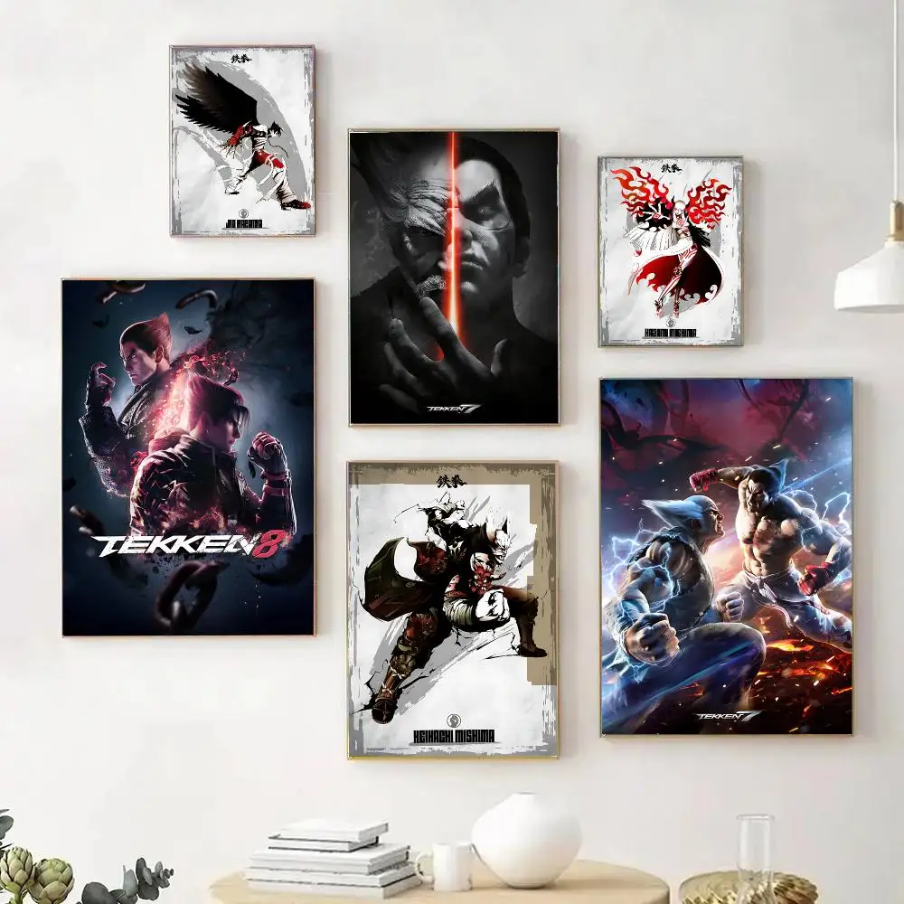 Fighting Game T-Tekken Poster Wall Art Print Sticker for Bedroom Living Room Dorm Office Modern Home Decor
