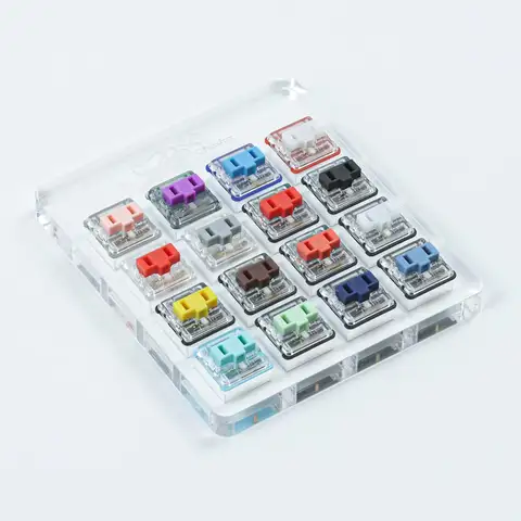 Choc V1 Low Profile Keyboard Switches, 5-Pin 20-70gf, Clicky Linear Tactile, Built-in LED Slot for Mechanical Gaming Keyboard