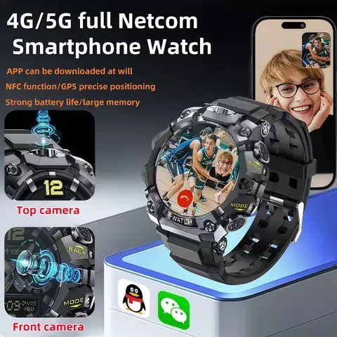 Q668 스마트워치 안드로이드 4G LTE 스마트워치 IP68 방수 800W HD 듀얼 카메라 아몰레드 GPS WIFI 멀티 스포츠 모드 앱 다운로드