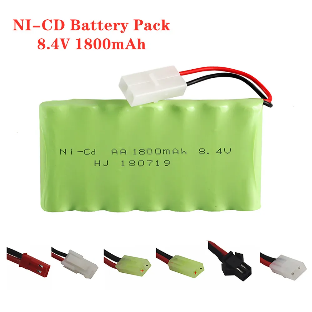 8.4V 1800Mah Ni-Cd Batterij Voor Rc Speelgoed Auto Boot Geweer Vrachtwagens Treinen Tank Rc Speelgoed Model Batterij Aa Ni-Cd 8.4V 1800Mah Accu 'S Pack