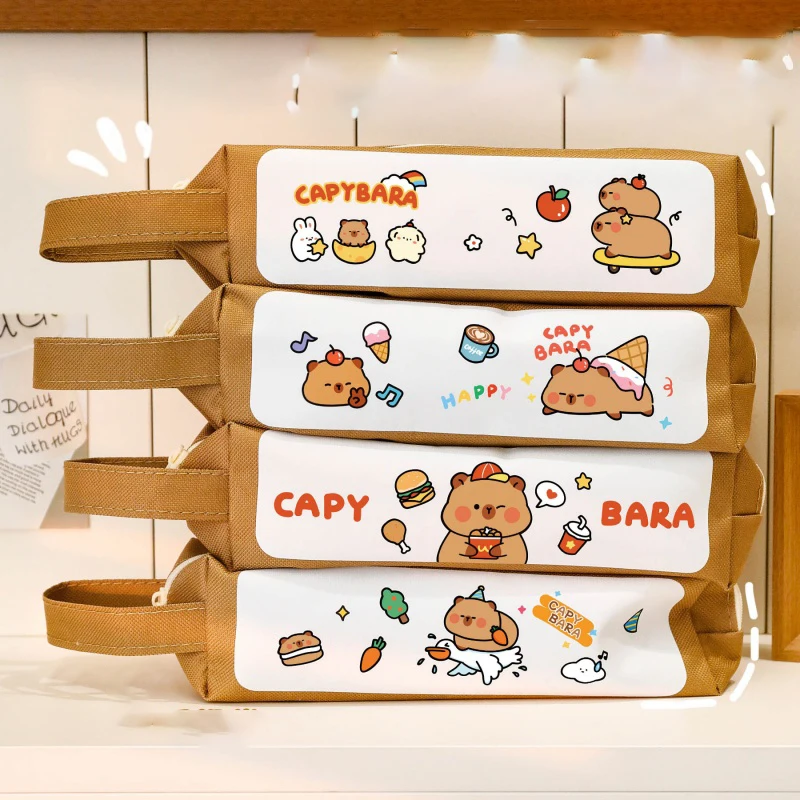 

12 шт./лот Kawaii капибара пенал мультфильм сумка для хранения канцелярских принадлежностей сумка для файлов офисные школьные принадлежности