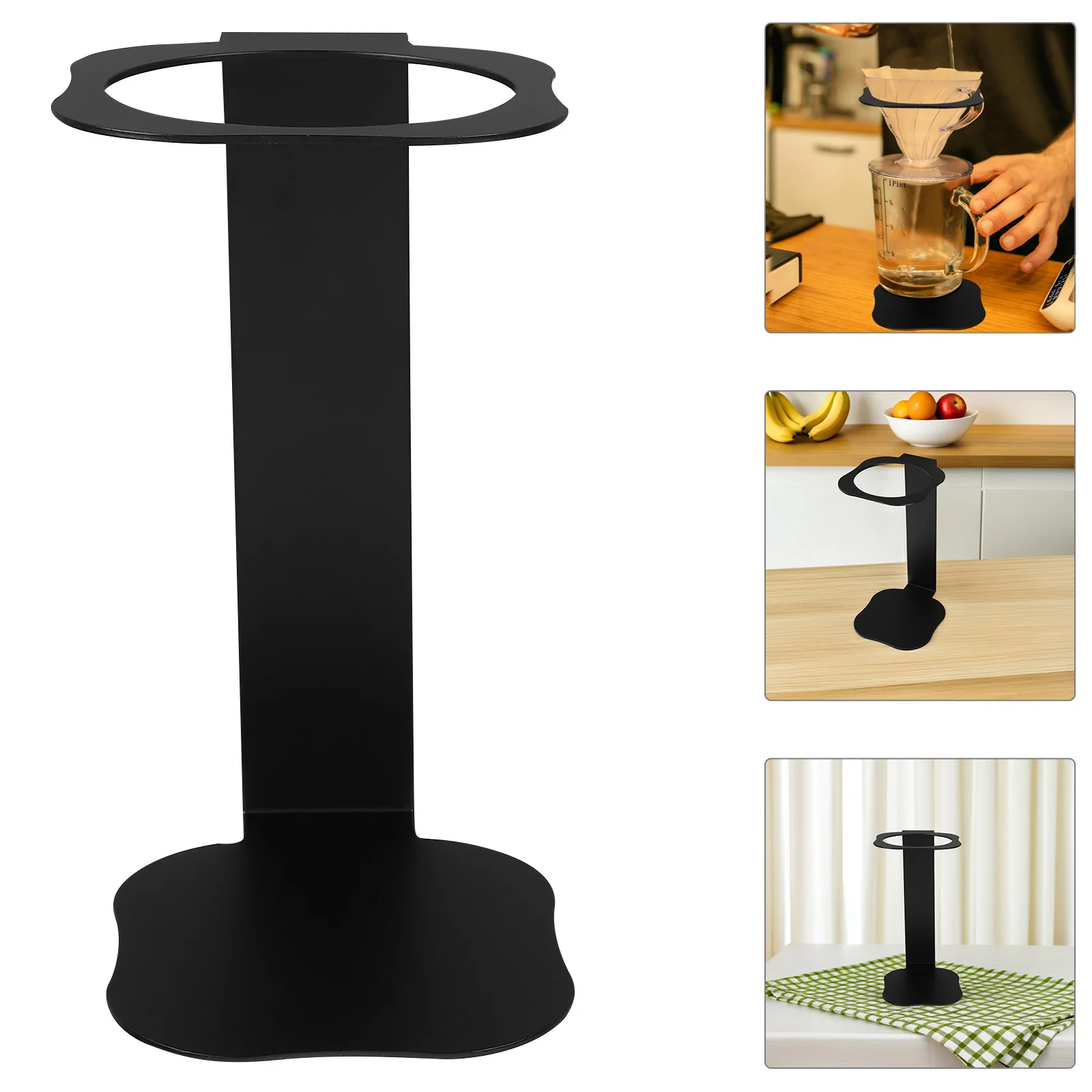 

Black Drip Stand Filter Holder Basket Modern Design Stable Support Outdoor Indoor Use Easy Clean Filter Paper Holder