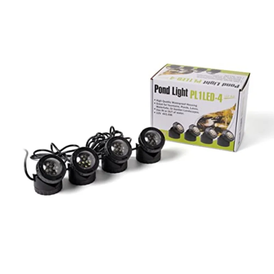 

Underwater Fountain Pond Submersible LED Light with Photocell Sensor, Set of 4
