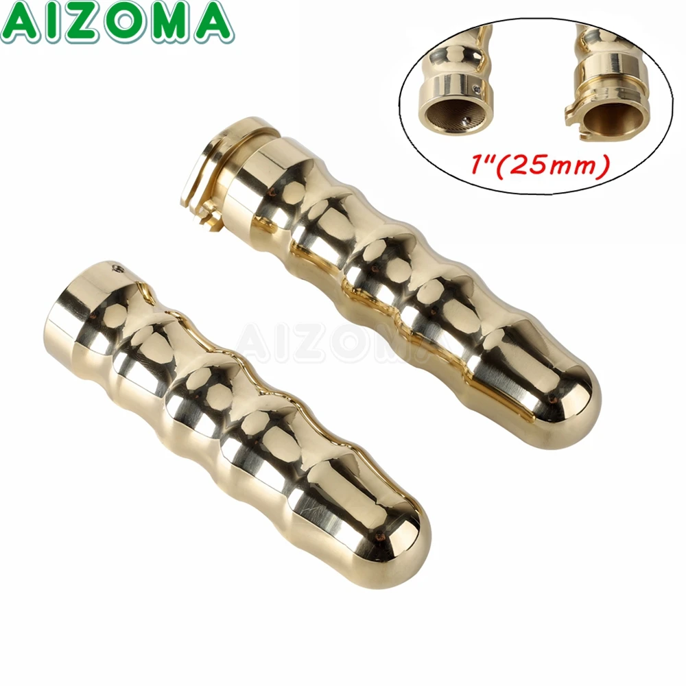 

Retro Motorcycle Handle Cover Grips 1" 25mm Handlebar Brass Grip For Harley Honda Suzuki Yamaha Custom Chopper Bobber Cafe Racer