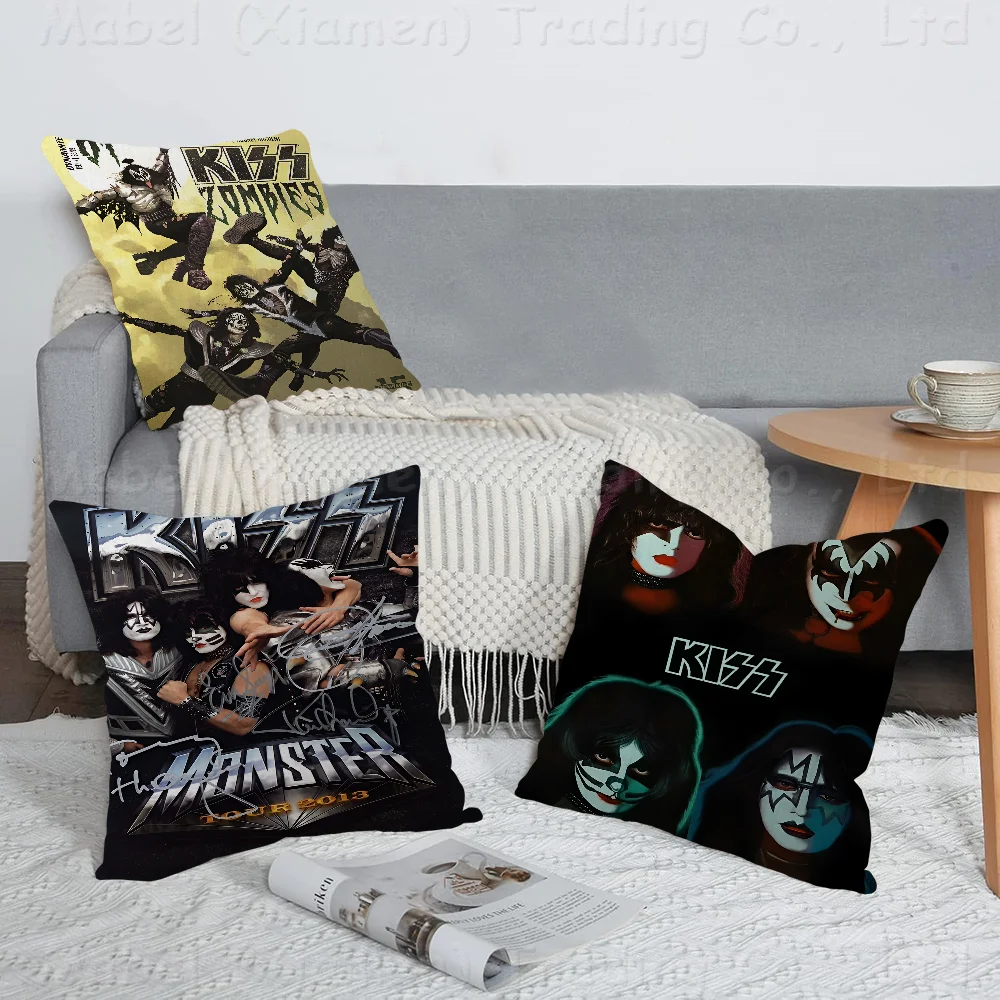 

Kiss Band Cushion Cover Inches Farmhouse Decor Home Throw Pillow Covers For Couch Decorations