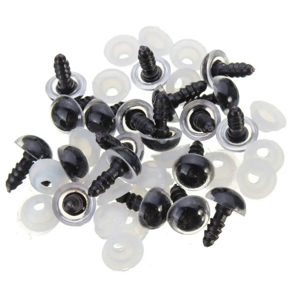 20pcs/10pairs Safety with Washer Plastic Puppet Crystal Eye Dolls DIY Tools Eyes Crafts Bear Animal Accessories