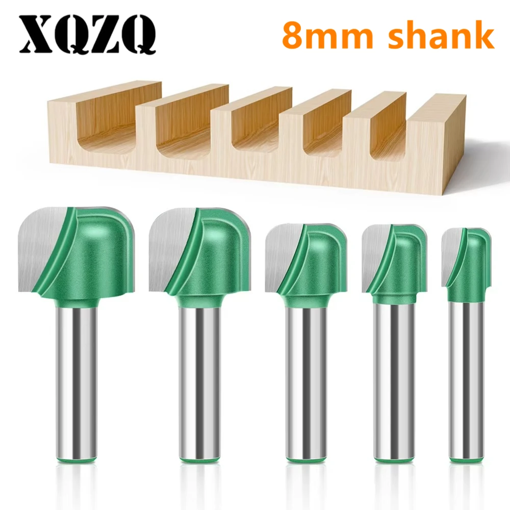 1-5Pcs 8mm Shank Diameter Bowl Tray Router Bit Round Nose Milling Cutter With  For Woodworking CNC Radius Core Box Solid Carbide