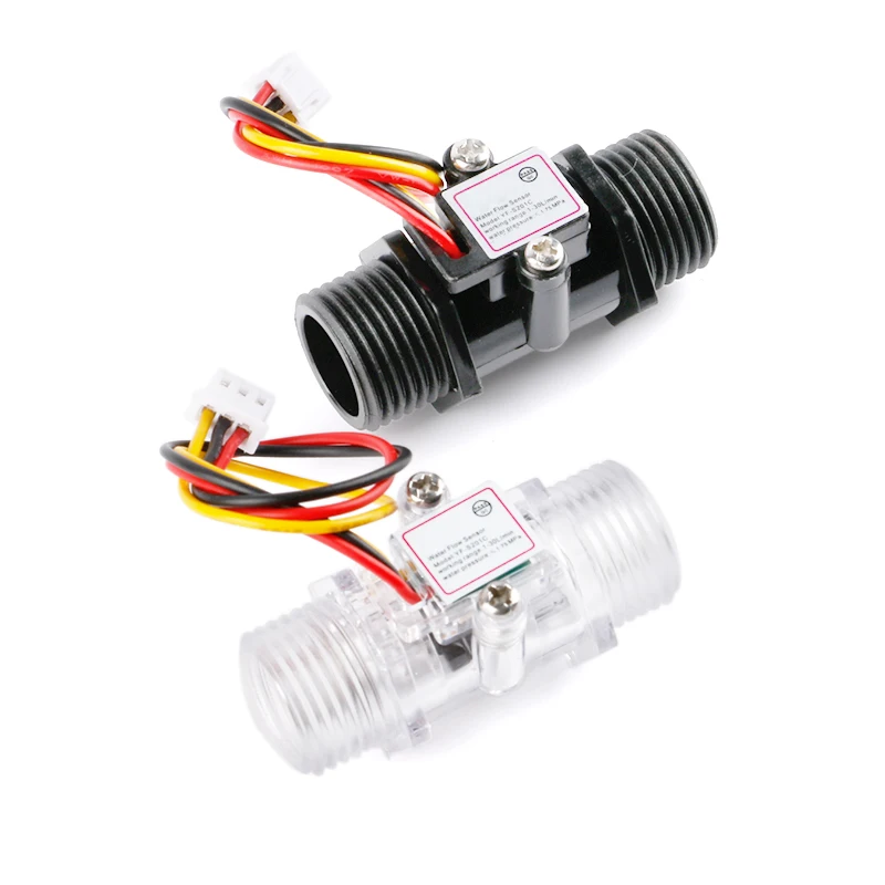 4 Points Transparent/black Flow Sensor Turbine Meter Water Flow Sensor Water YF-S201C