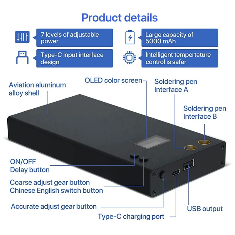 Portable Spot Welder Machine Spot Welding Equipment Energy Storage 7500Mah 18650 Battery Durable