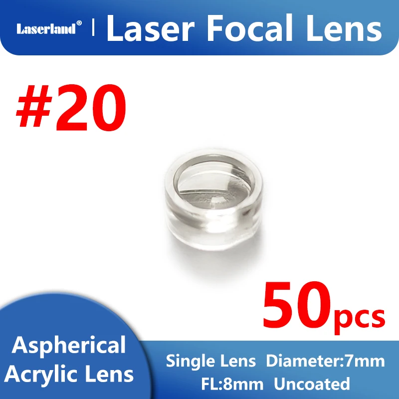 

50pcs 7mm Flat-Convex Beam Collimation PMMA Lens for ALL Wavelength Laser