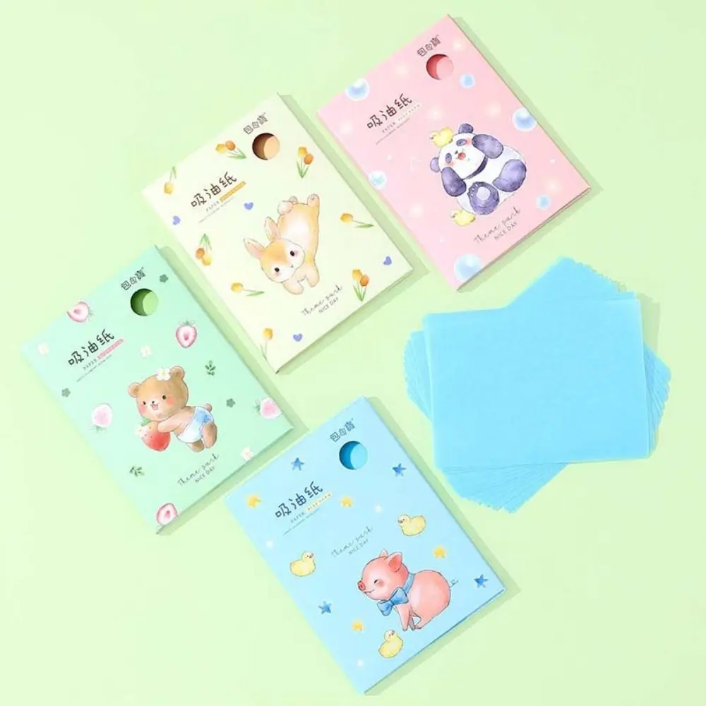 Cute Cartoon Facial Absorbent Paper Face Cleanser Skin Care Blotting Sheets Oil Removal Makeup Tool Facial Clean Paper Makeup