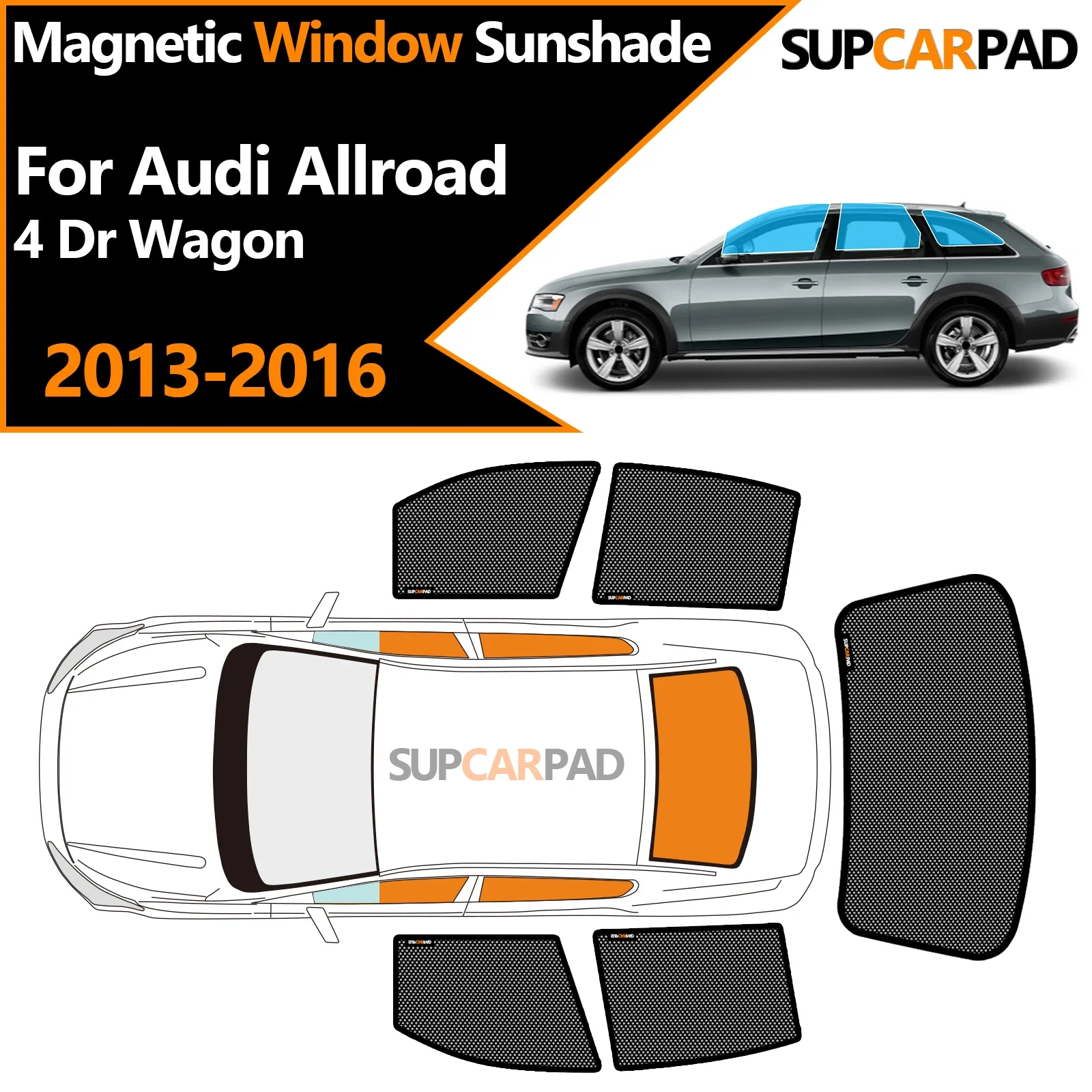 

Custom Car Window Sunshade For Audi Allroad 4 Dr Wagon 2013-2016 Magnetic Curtain Mesh Front Windshield Frame Curtain