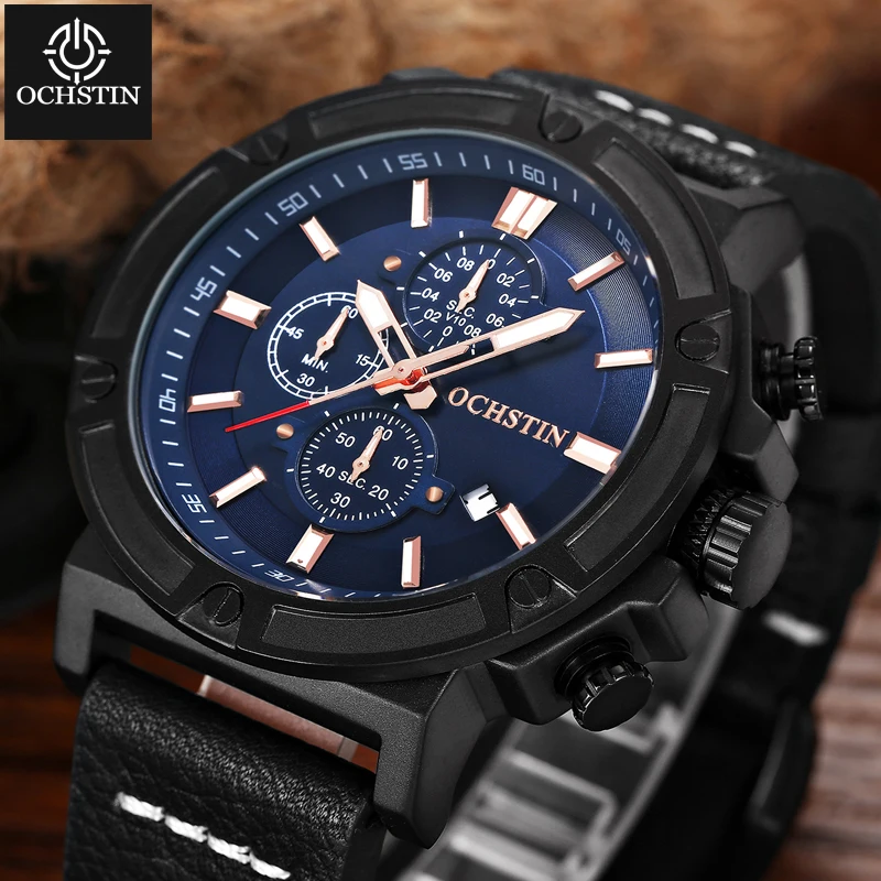 OCHSTIN 2024 Hot Model Creative Nylon Series Business High-end Men's Quartz Watch Multifunction Quartz Movement Watch