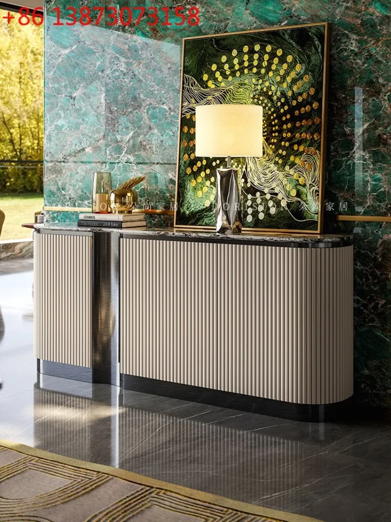 Italian minimalist restaurant Modern minimalist wall-decorated tea cabinet