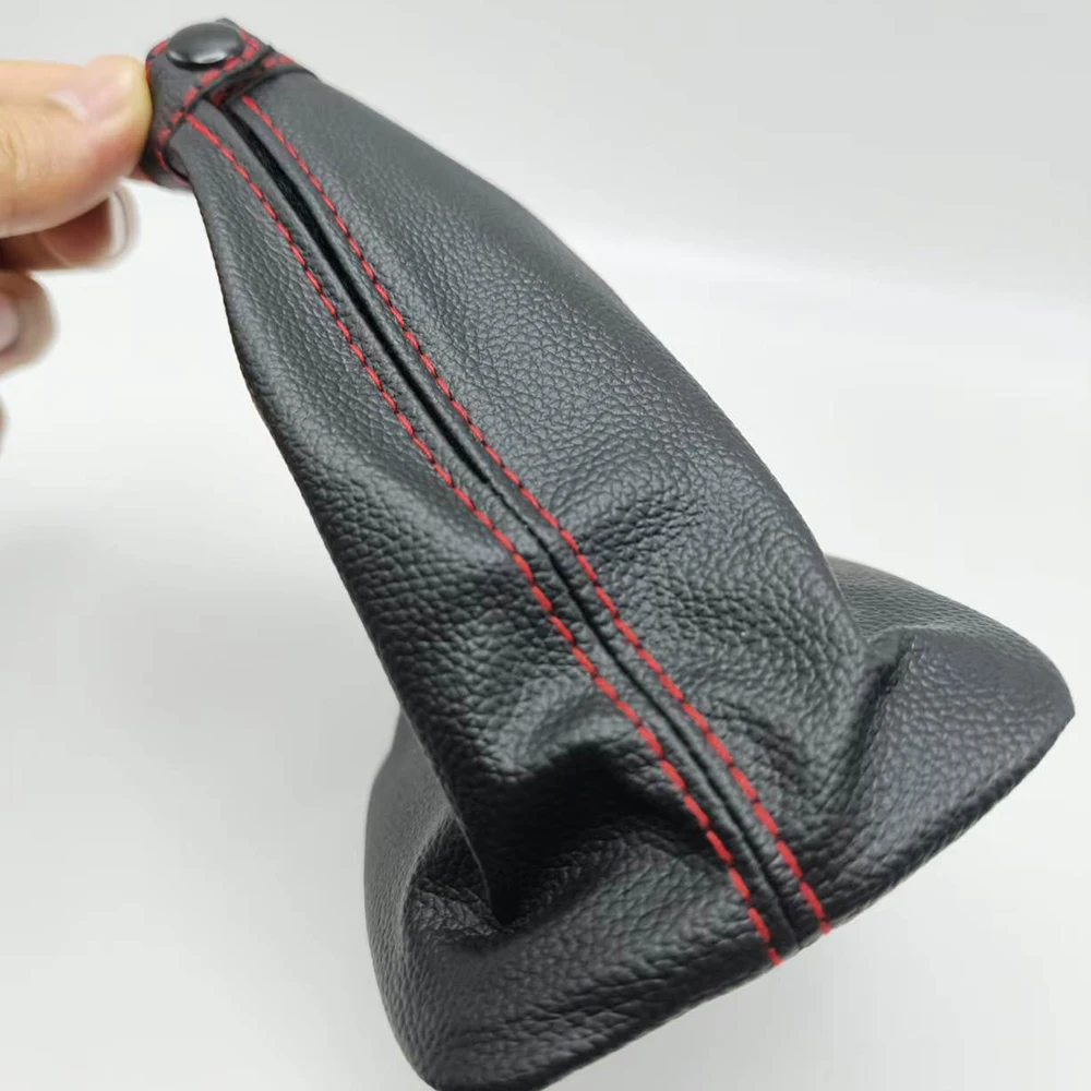 1 Stück PU-Leder Schwarz ODER Rot Gefärbter Schalthebel-Abdeckungsknauf mit Schaltmanschette für Changan CS35 2012-2016 Auto-Zubehör – Detail 4