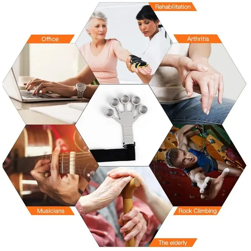 قبضة سيليكون أداة تمرين الأصابع قبضة اليد المقاومة معصم نقالة خمسة أصابع المتوسع إعادة التأهيل التدريب لتخفيف الألم #5
